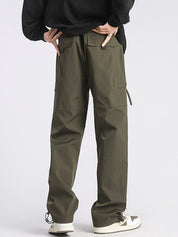 Men's Plain Casual Straight Cargo Pants