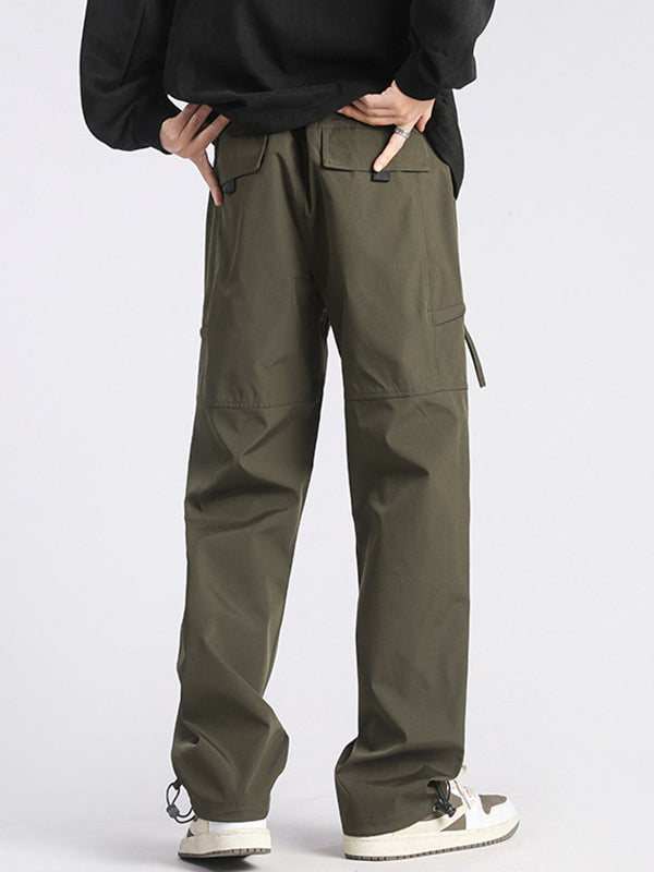 Men's Plain Casual Straight Cargo Pants