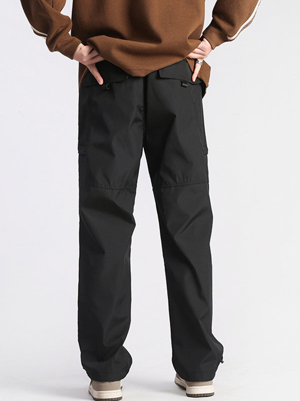 Men's Plain Casual Straight Cargo Pants