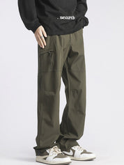 Men's Plain Casual Straight Cargo Pants