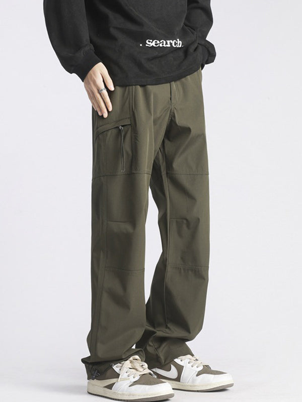 Men's Plain Casual Straight Cargo Pants