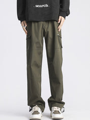 Men's Plain Casual Straight Cargo Pants