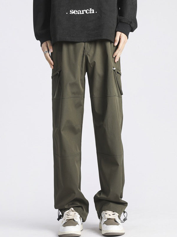 Men's Plain Casual Straight Cargo Pants
