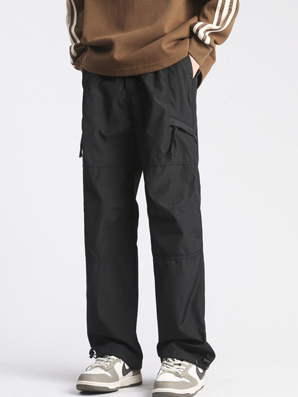 Men's Plain Casual Straight Cargo Pants