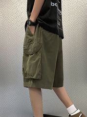 Men's Retro Big Pocket Casual Shorts