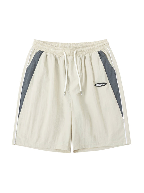 Men's Contrast Color Splicing Loose Shorts