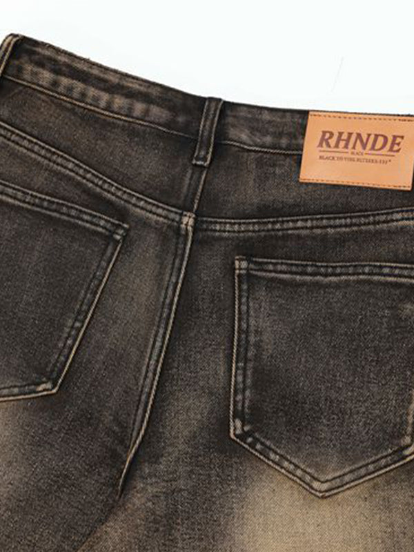 Men'S Vintage Washed Loose Straight Shorts