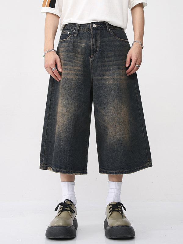 Men'S Loose Wide Leg Flared Cropped Pants Shorts