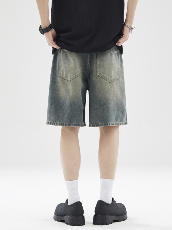 Men's Washed Loose Casual Denim Shorts