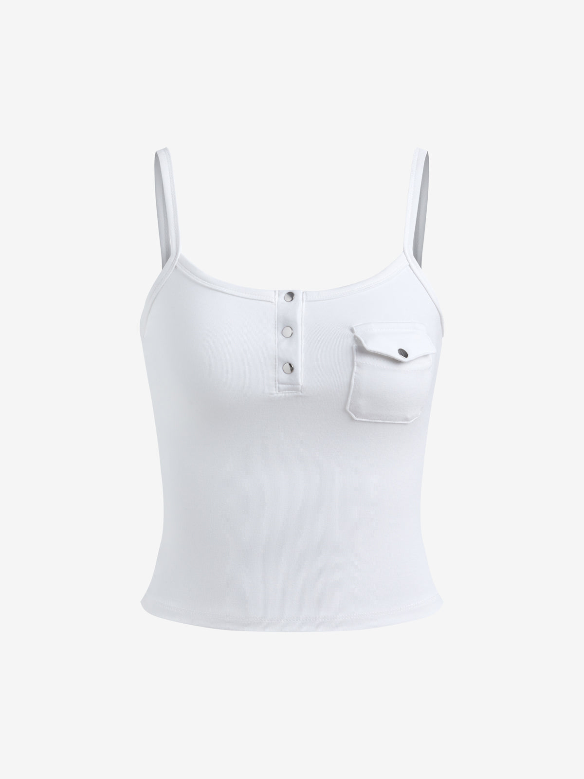 Plain Crewneck Button Up Tank Top