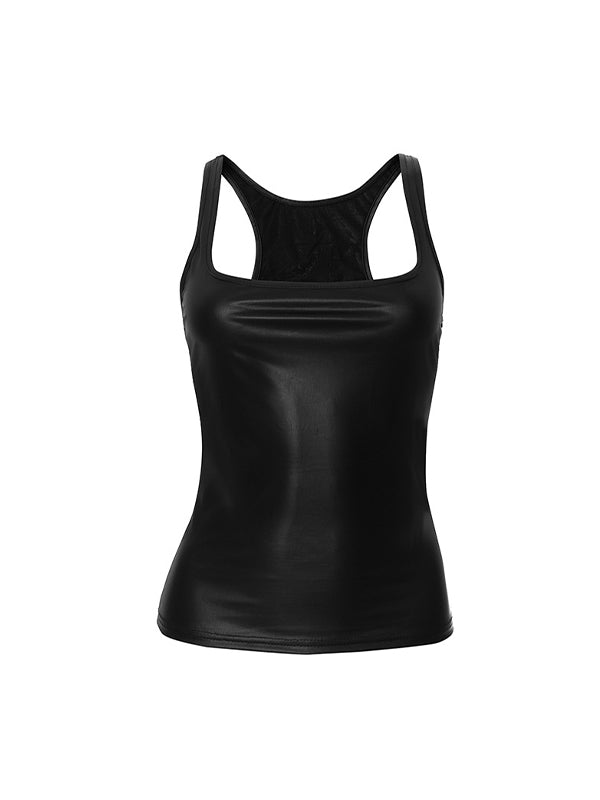 Plain Square Neck Casual Tank Top