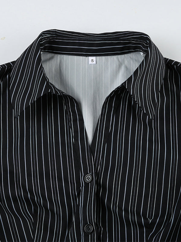 Vintage Stripe Slim Fit Long Sleeves Shirts