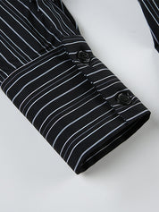 Vintage Stripe Slim Fit Long Sleeves Shirts