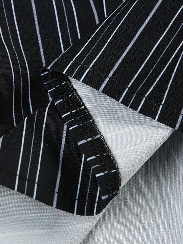 Vintage Stripe Slim Fit Long Sleeves Shirts