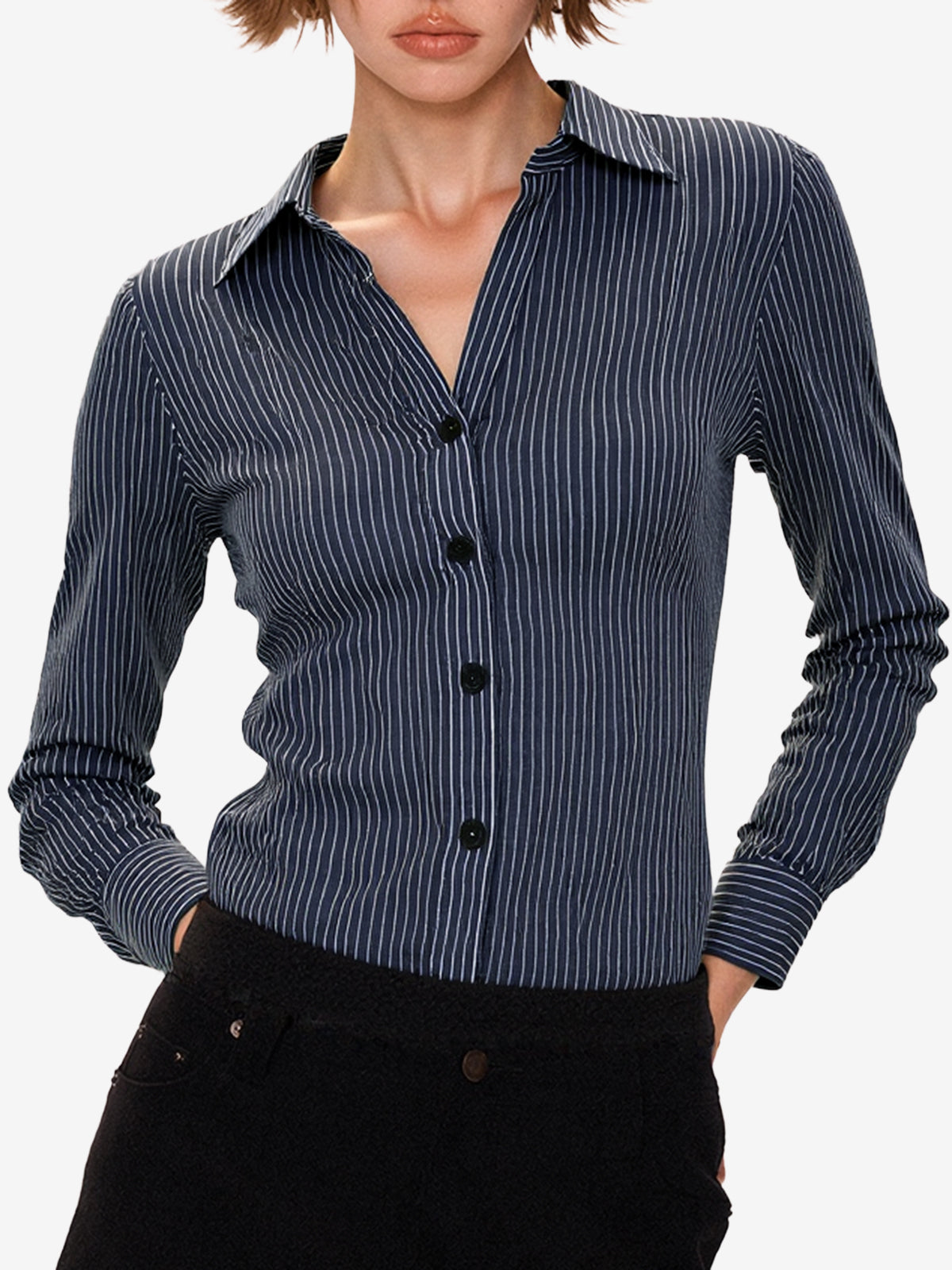 Vintage Stripe Slim Fit Long Sleeves Shirts
