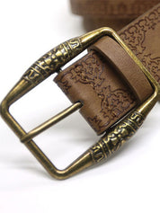 Retro Distressed Embossed Ethnic Belt