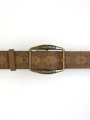 Retro Distressed Embossed Ethnic Belt