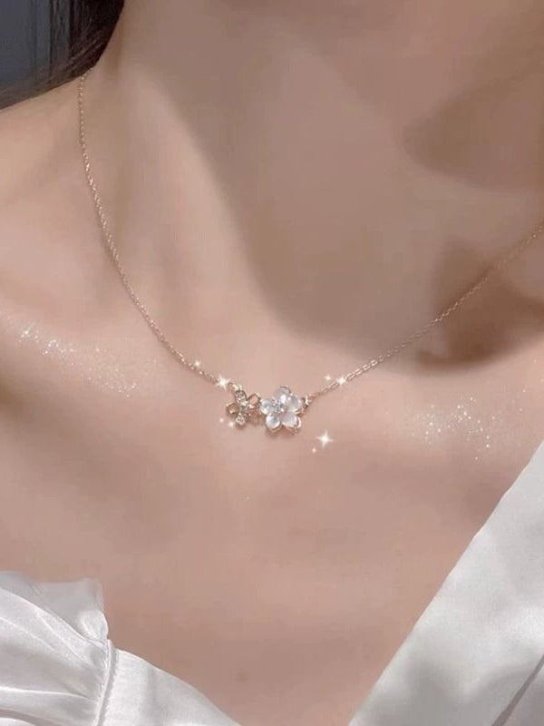 Golden Cherry Blossom Necklace