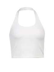 Halter Neck Rib Crop Tank Top