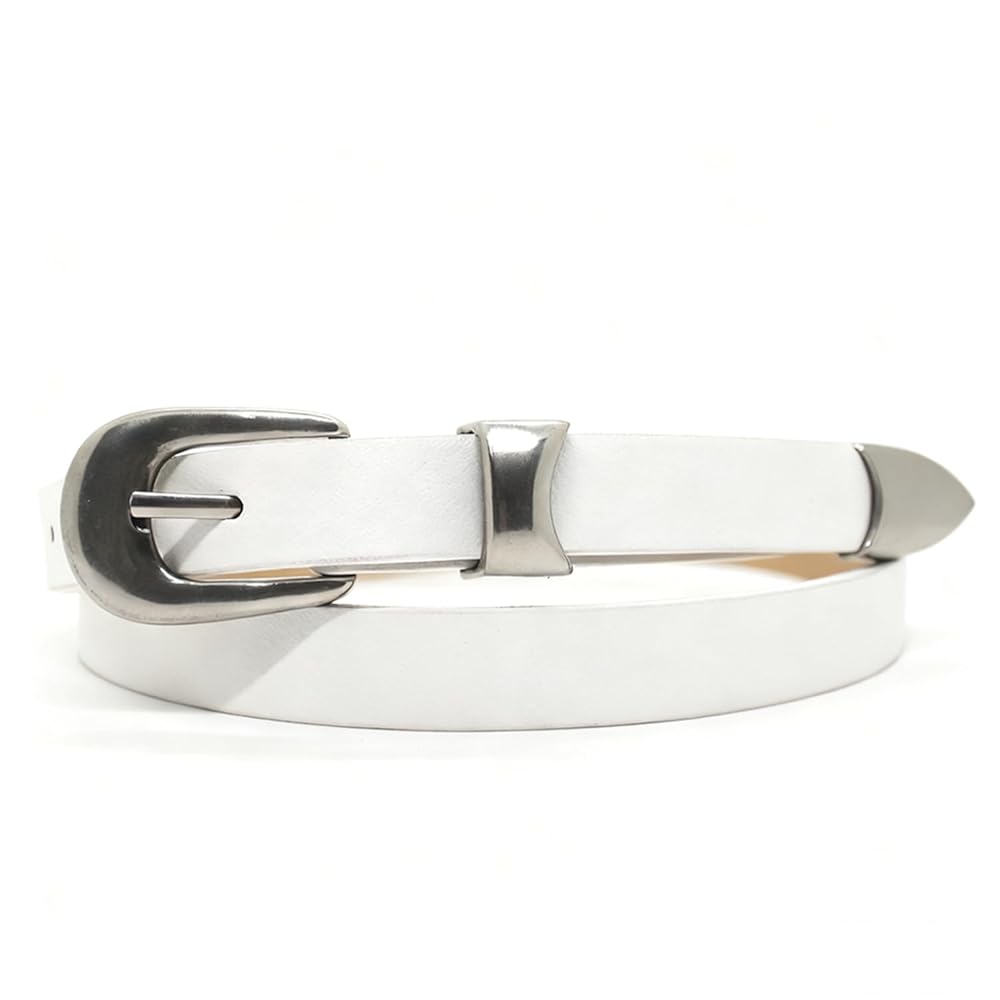 Y2K Black Oval D Ring Star Silver Buckle Belt