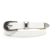 Y2K Black Oval D Ring Star Silver Buckle Belt
