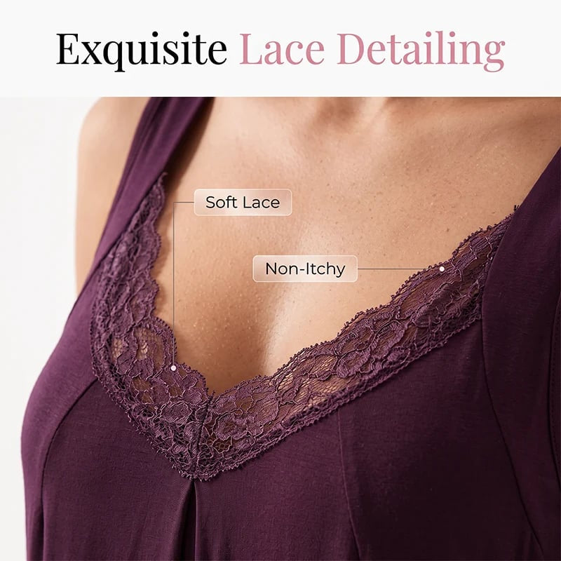 Lace-Trimmed V-Neck