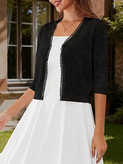 Short Sleeve Button Down Lightweight Cropped Shrug Cardigan
