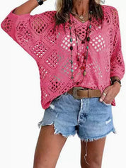 Women's Crochet Top with V-Neck