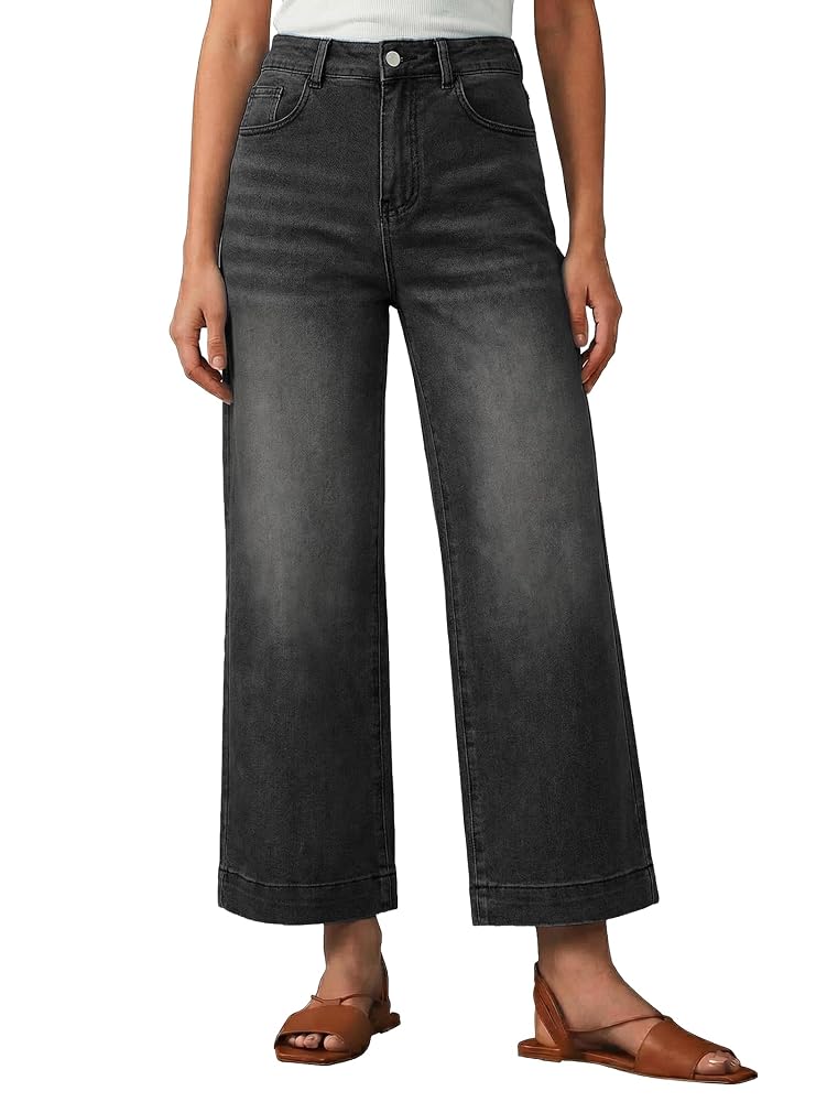 2026 High Waist Stretchy Baggy Wide Leg Denim Pants