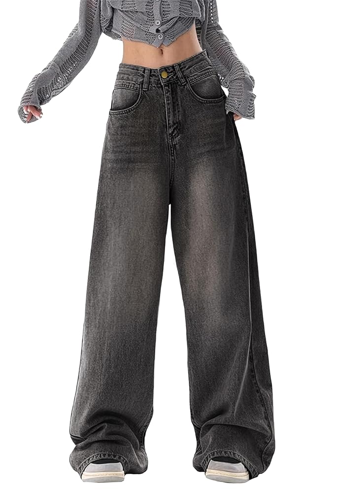 Vintage Oversized High Waisted Baggy Wide Leg Denim Pants