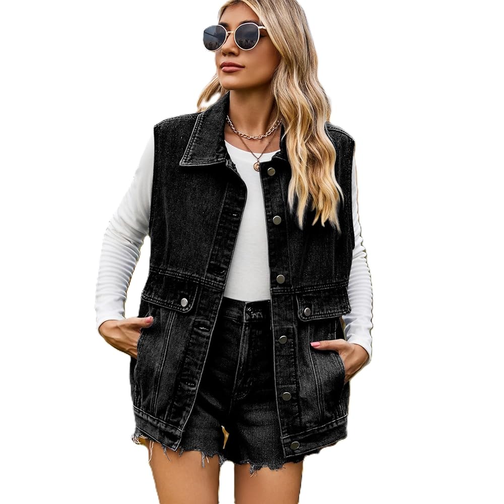 Vintage Y2K Baggy Pocket Sleeveless Denim Vest