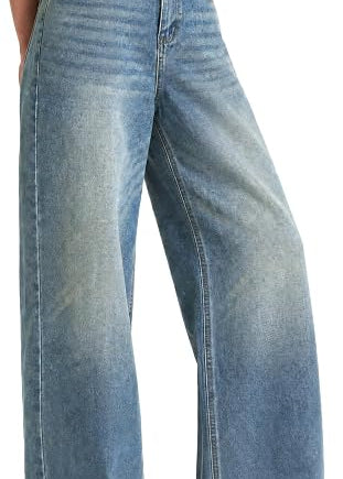 High Waist Baggy Wide Leg Denim Pants