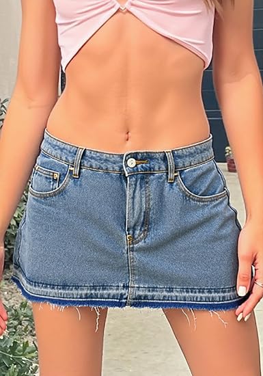 Mid Rise Summer Denim Mini Skirt