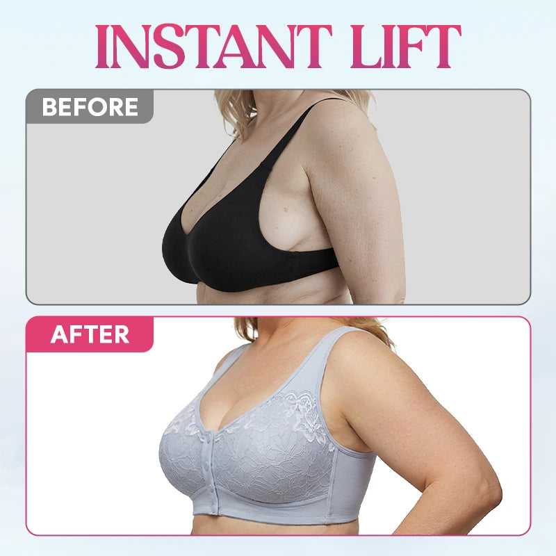 Front Closure Breathable Cotton Lifting Bra