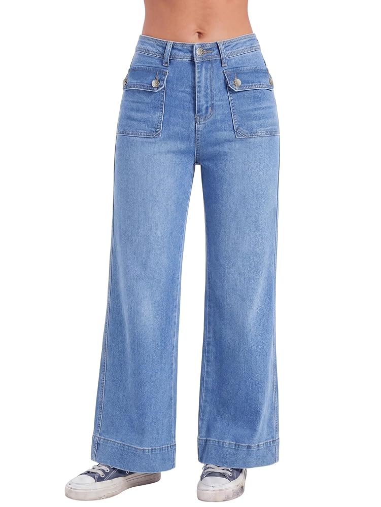 High Waist Stretchy Baggy Wide Leg Denim Pants