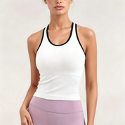 Ribbed Built-in Bra Workout Crop Top