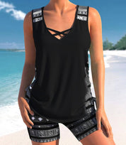 Tankini Swimsuit Set with Adjustable Sides