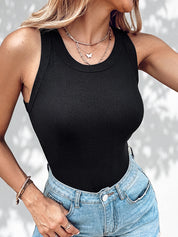 Bamboo Bra-Style Round Neckline Tank Top