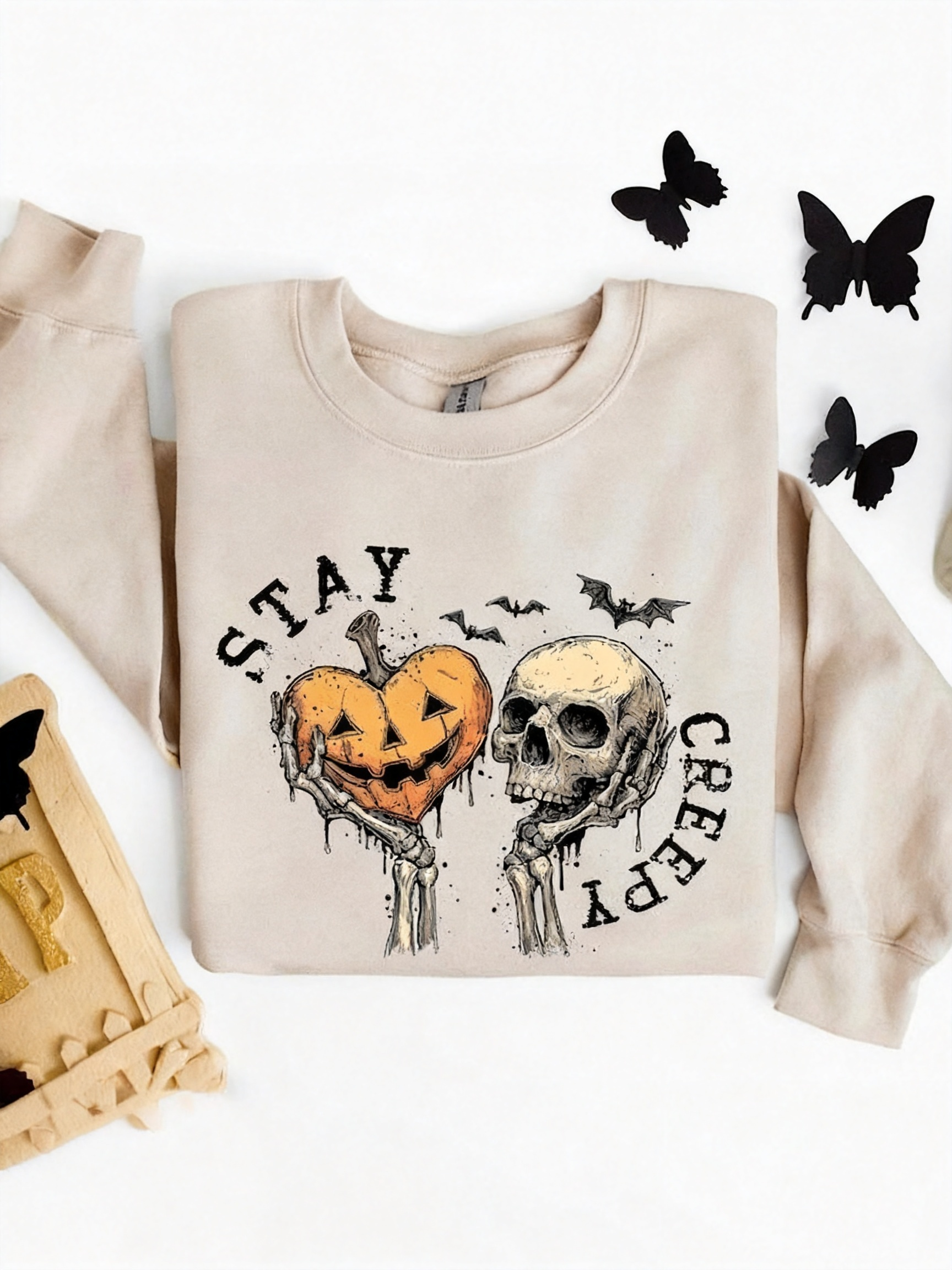 Retro Stay Creepy Halloween Sweatshirt