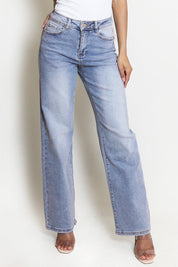 Comfort-Flex Wide Leg Denim Jeans