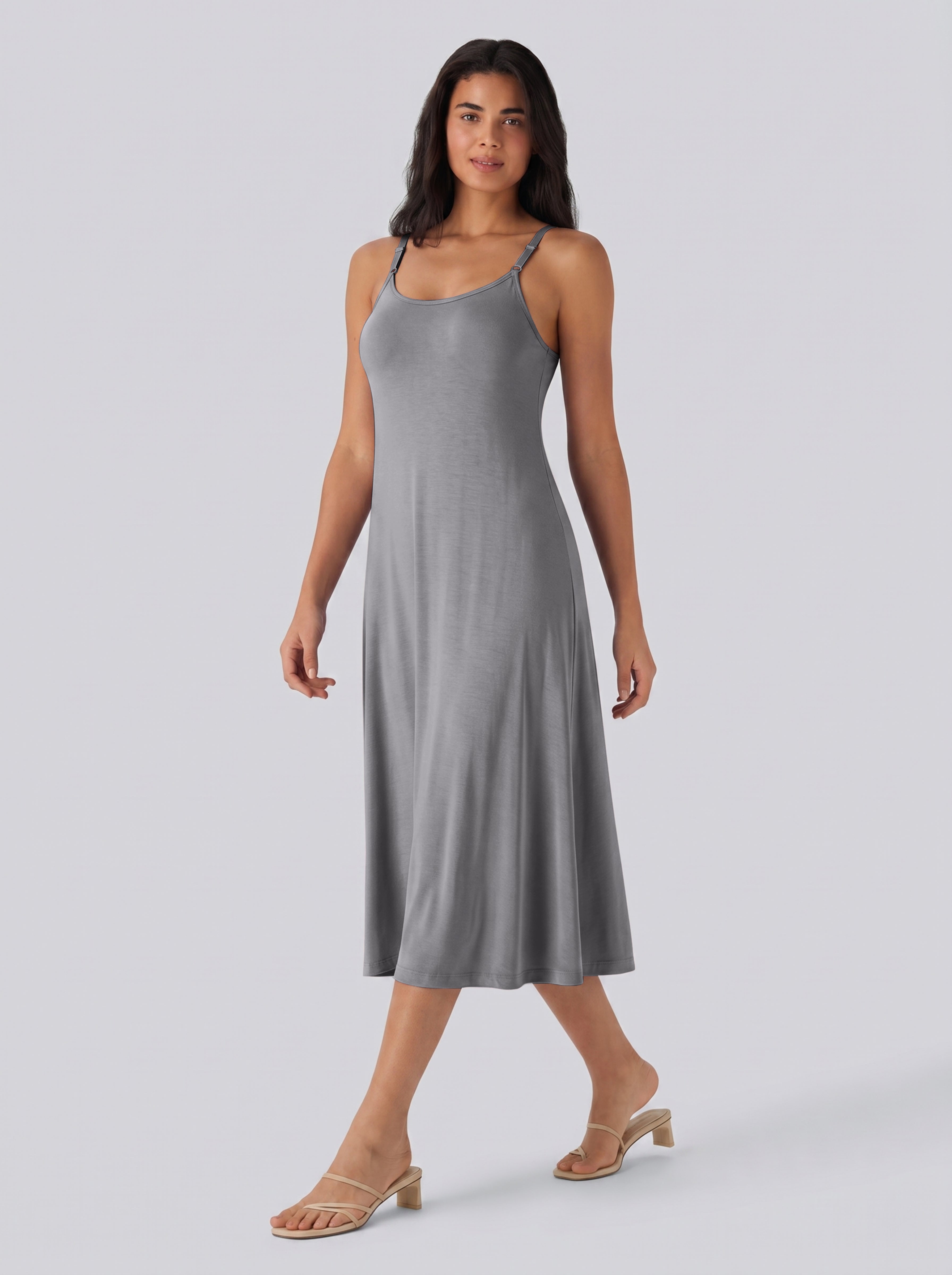 Adjustable Strap Dress Built-in Bra