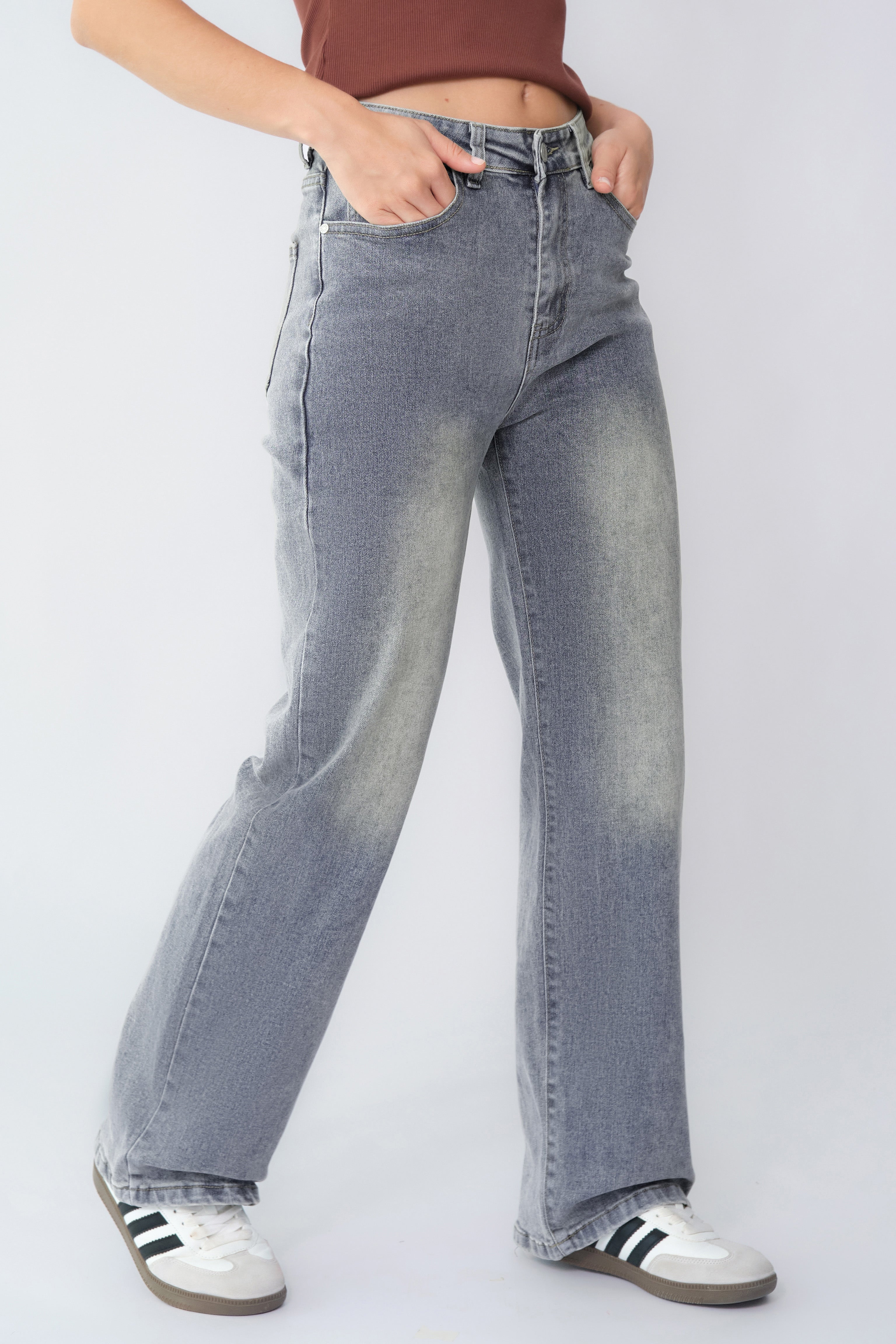 Comfort-Flex Wide Leg Denim Jeans