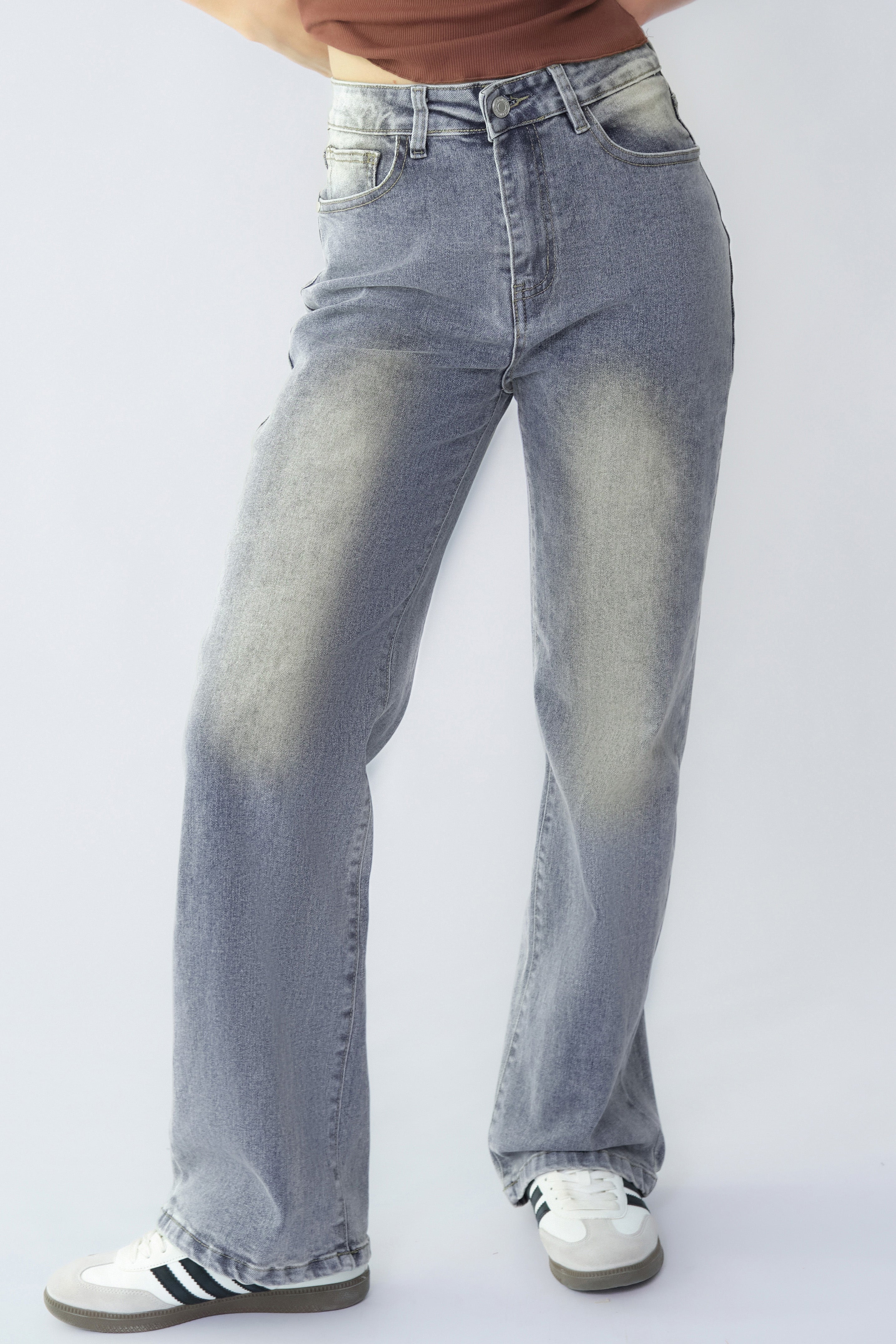 Comfort-Flex Wide Leg Denim Jeans