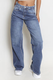 Comfort-Flex Wide Leg Denim Jeans